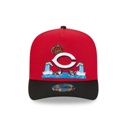 Pictured is this MLB Cartoon Cincinnati Reds 59FIFTY A-Frame Fitted cap in red. 3