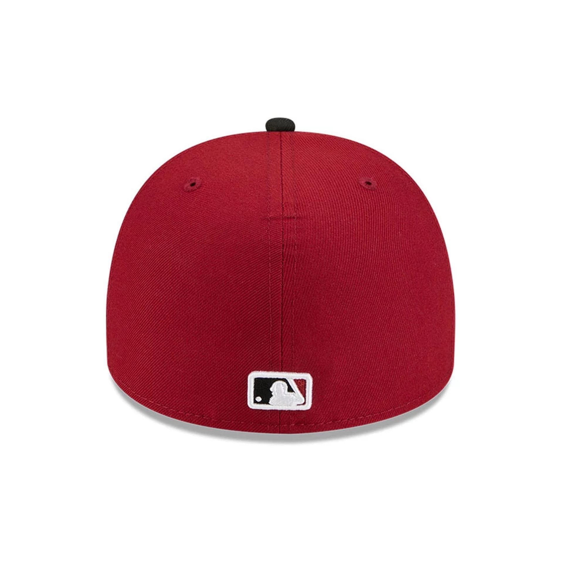 Pictured is this MLB Cartoon Arizona Diamondbacks 59FIFTY A-Frame Fitted cap in Dark Red. 7