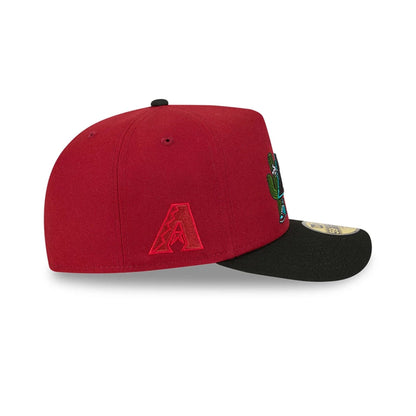 Pictured is this MLB Cartoon Arizona Diamondbacks 59FIFTY A-Frame Fitted cap in Dark Red. 5