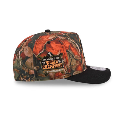 Pictured is this MLB Leaves Chicago White Sox 9FIFTY A-Frame Snapback cap in bright orange. 5