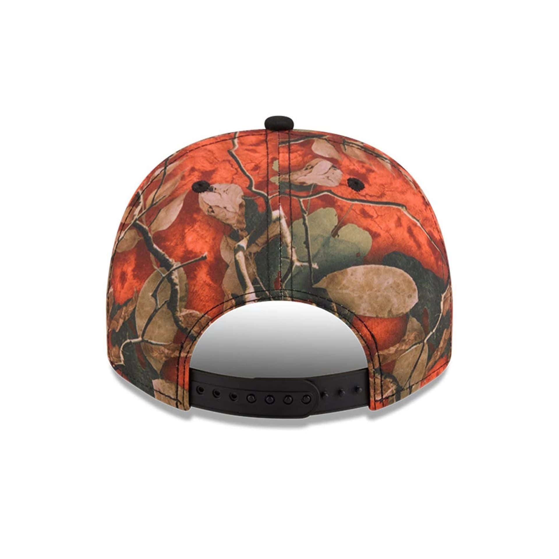 Pictured is this MLB Leaves LA Dodgers 9FIFTY A-Frame Snapback cap in bright orange. 7