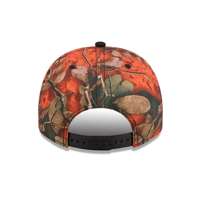 Pictured is this MLB Leaves LA Dodgers 9FIFTY A-Frame Snapback cap in bright orange. 7