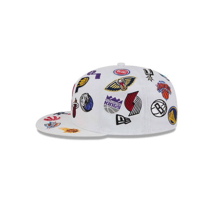 Pictured is this NBA All Over 59FIFTY Fitted cap in white. 5