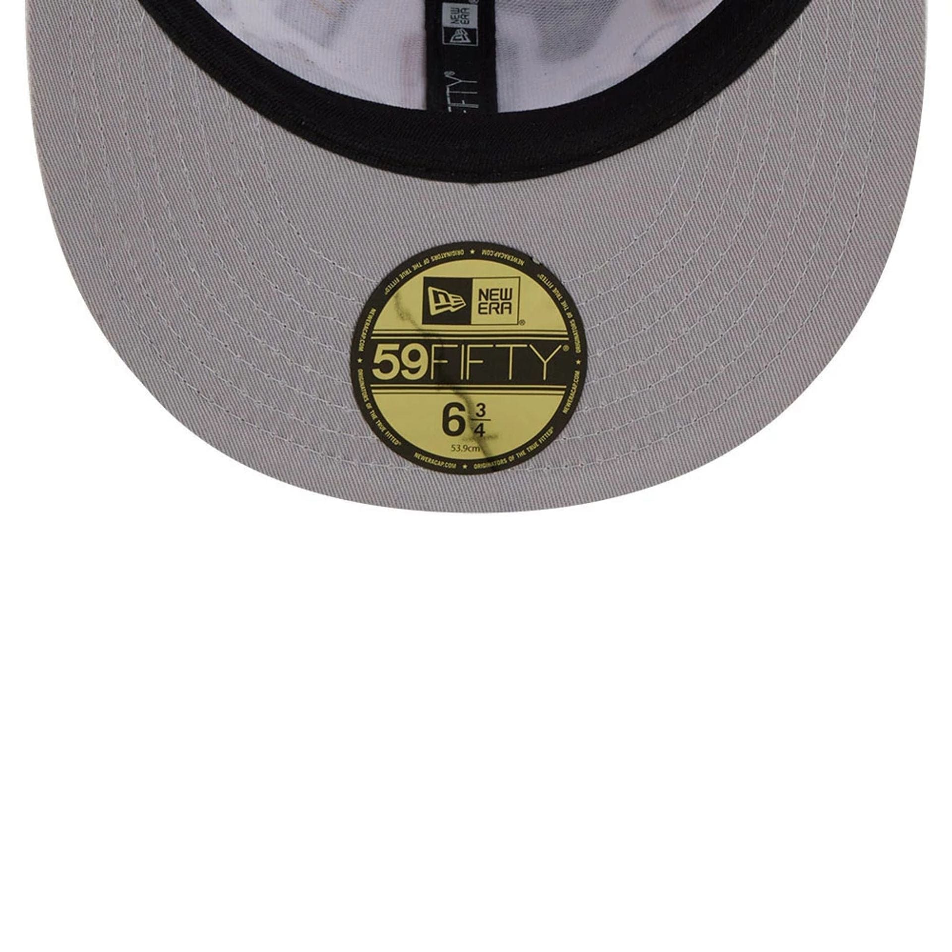 Pictured is this NBA All Over 59FIFTY Fitted cap in white. 2