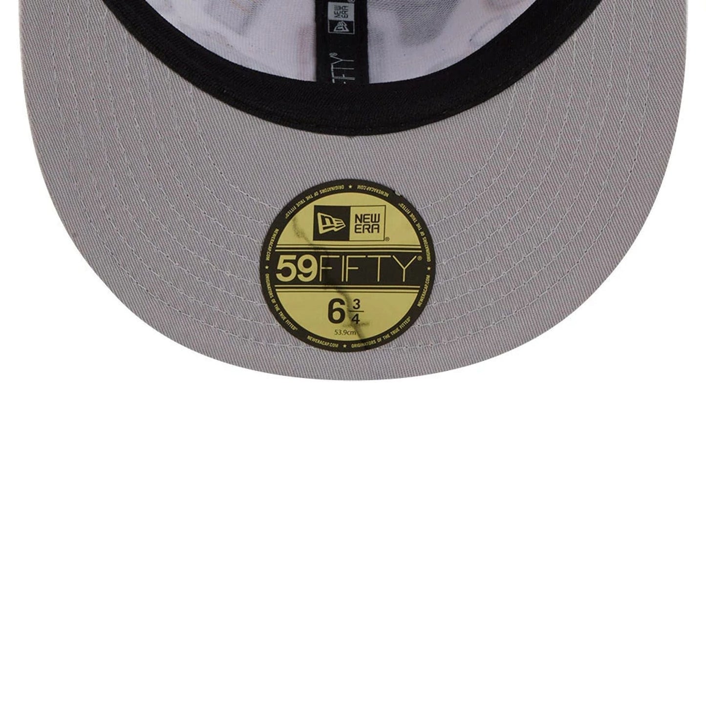 Pictured is this NBA All Over 59FIFTY Fitted cap in white. 2