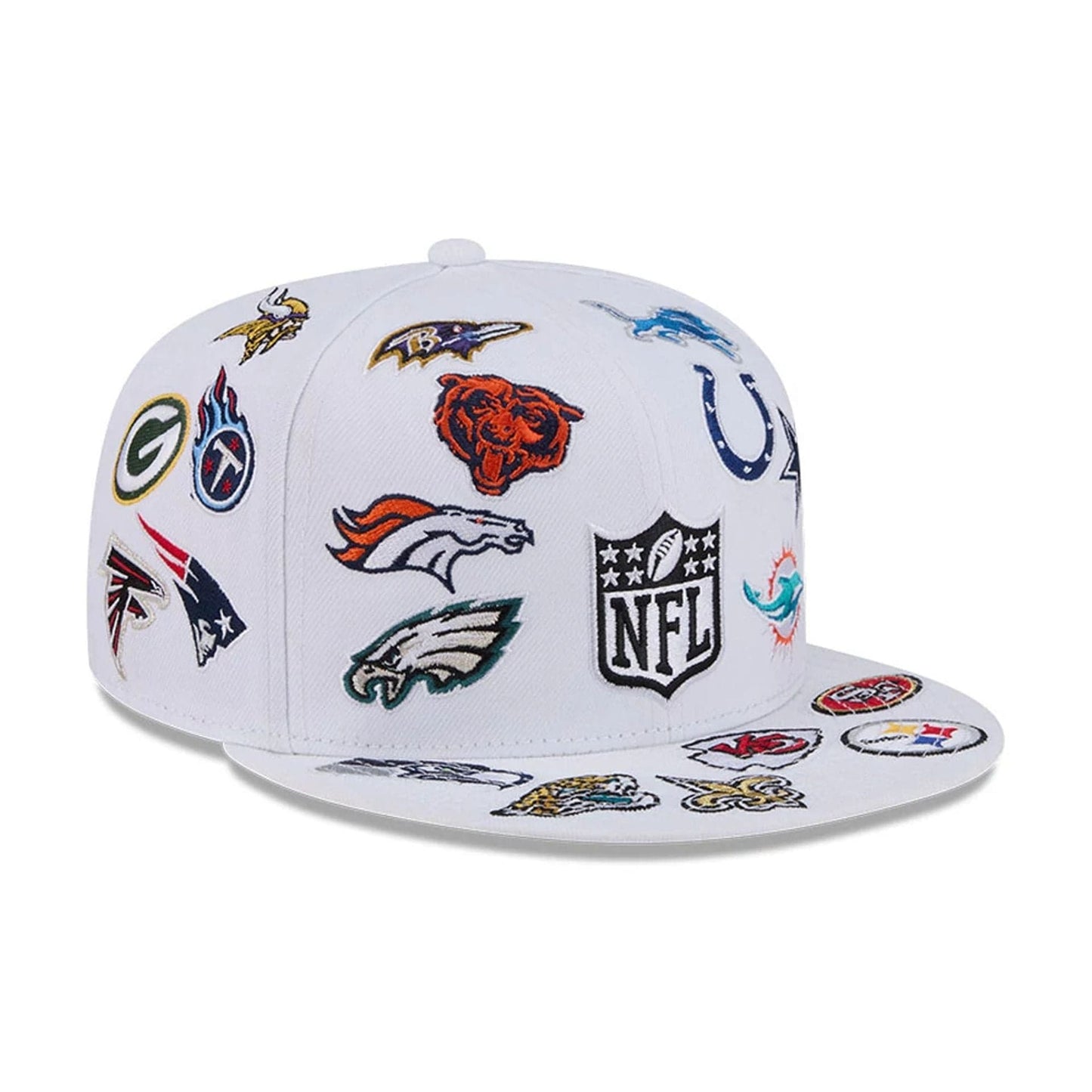 Pictured is this NFL All Over 59FIFTY Fitted cap in white. 4