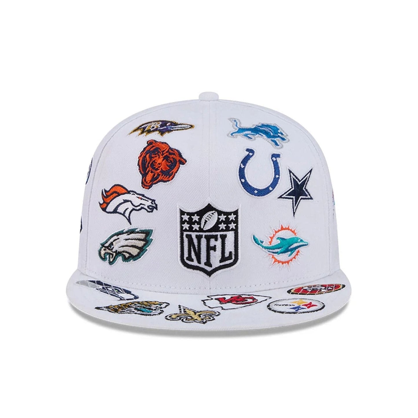 Pictured is this NFL All Over 59FIFTY Fitted cap in white. 3