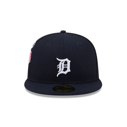 Pictured is this MLB Hidden Hit Detroit Tigers 59FIFTY Fitted cap in navy. 3