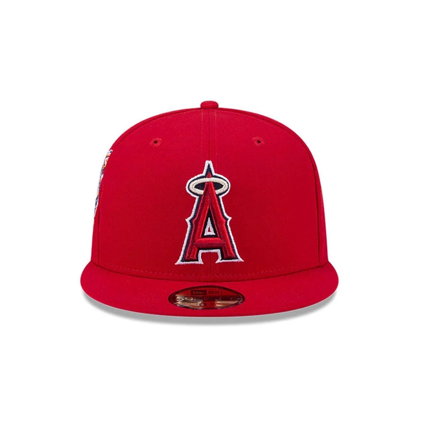Pictured is this MLB Hidden Hit LA Angels 59FIFTY Fitted cap in red. 3