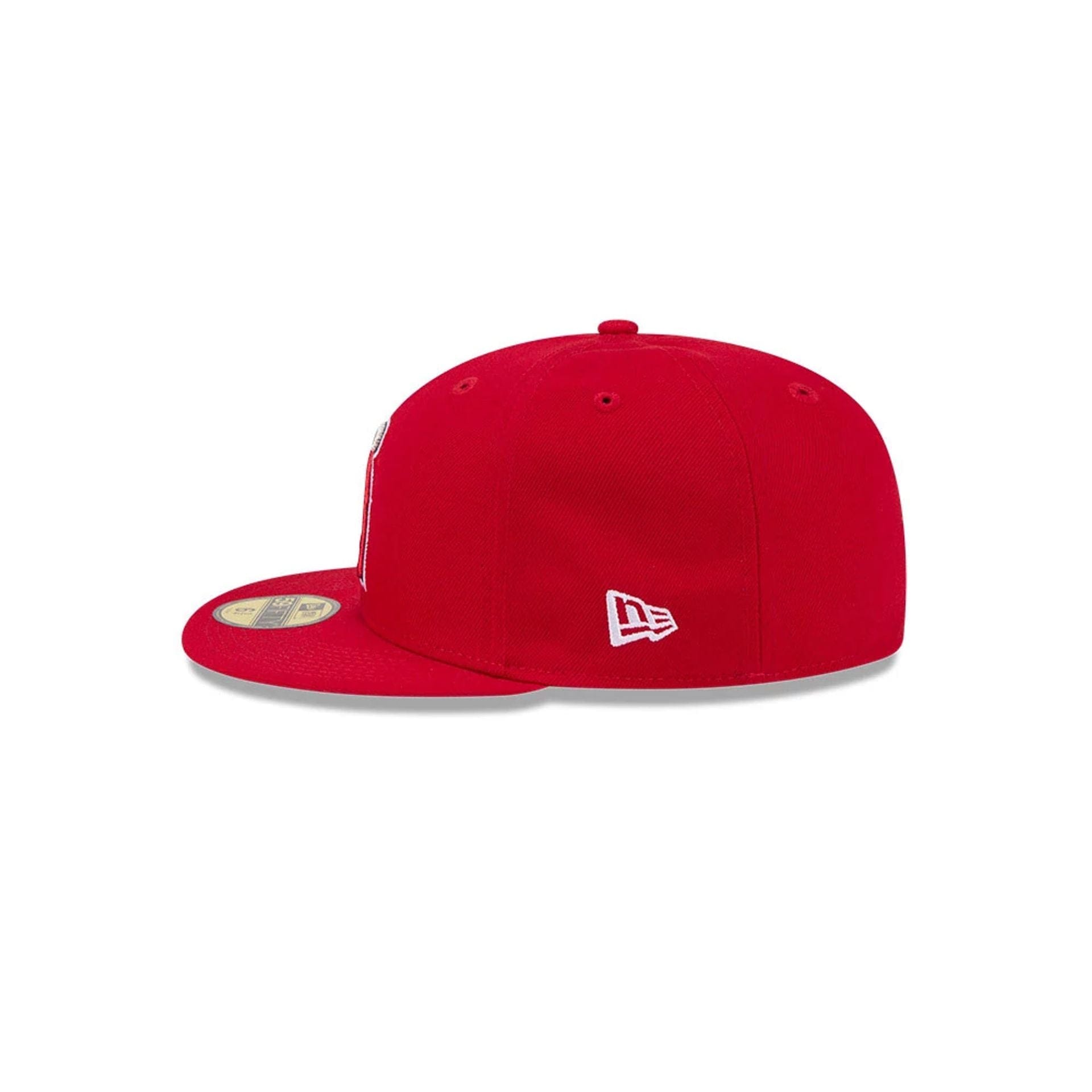Pictured is this MLB Hidden Hit LA Angels 59FIFTY Fitted cap in red. 6