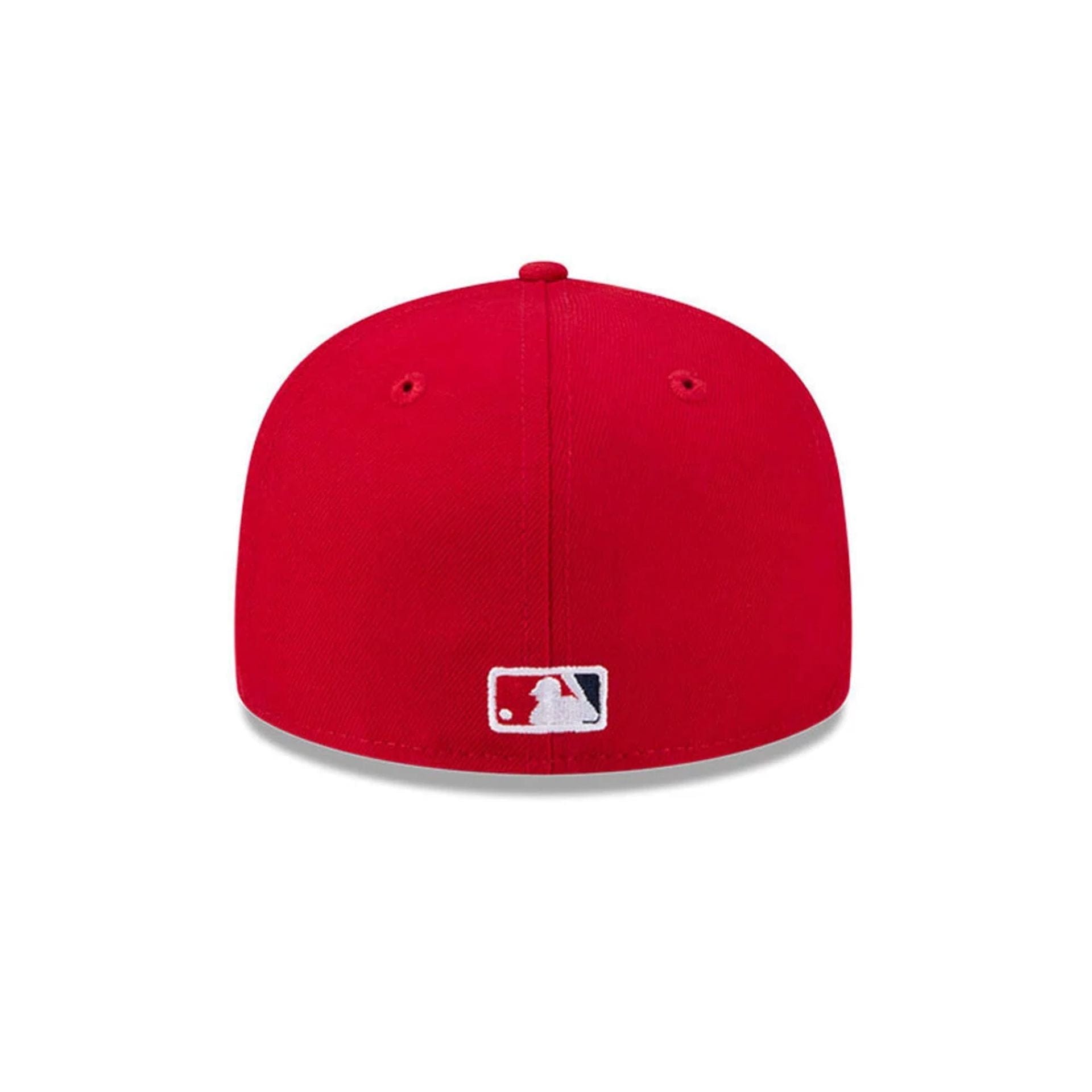 Pictured is this MLB Hidden Hit LA Angels 59FIFTY Fitted cap in red. 7