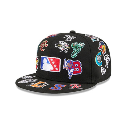 Pictured is this MiLB All Over 59FIFTY Fitted cap in black. 1