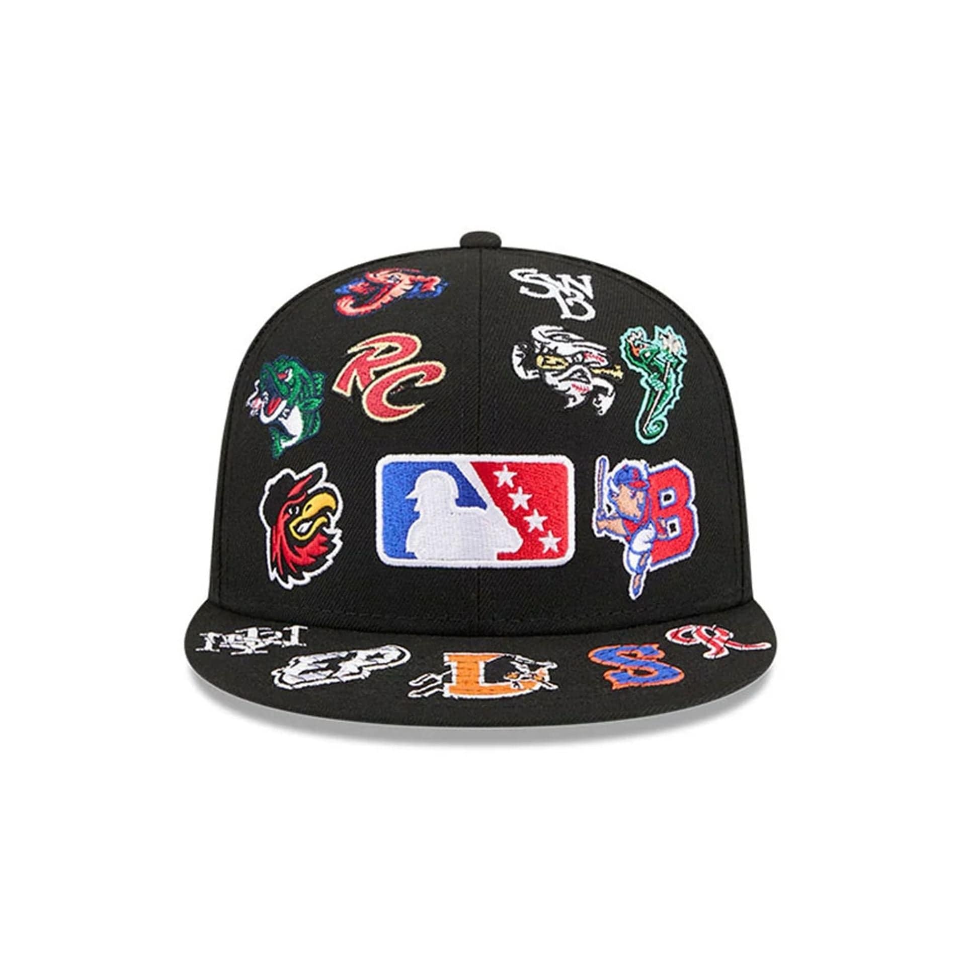 Pictured is this MiLB All Over 59FIFTY Fitted cap in black. 3