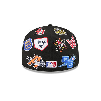 Pictured is this MiLB All Over 59FIFTY Fitted cap in black. 7