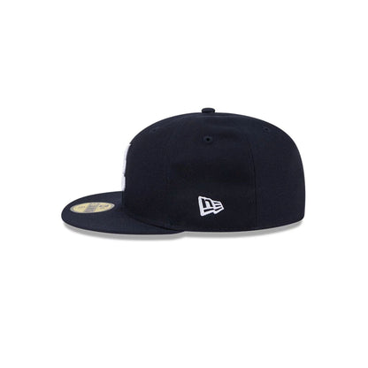 Pictured is this MLB Hidden Hit Atlanta Braves 59FIFTY Fitted cap in navy. 6