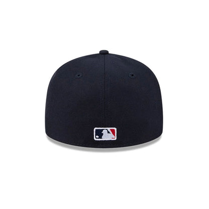 Pictured is this MLB Hidden Hit Atlanta Braves 59FIFTY Fitted cap in navy. 7
