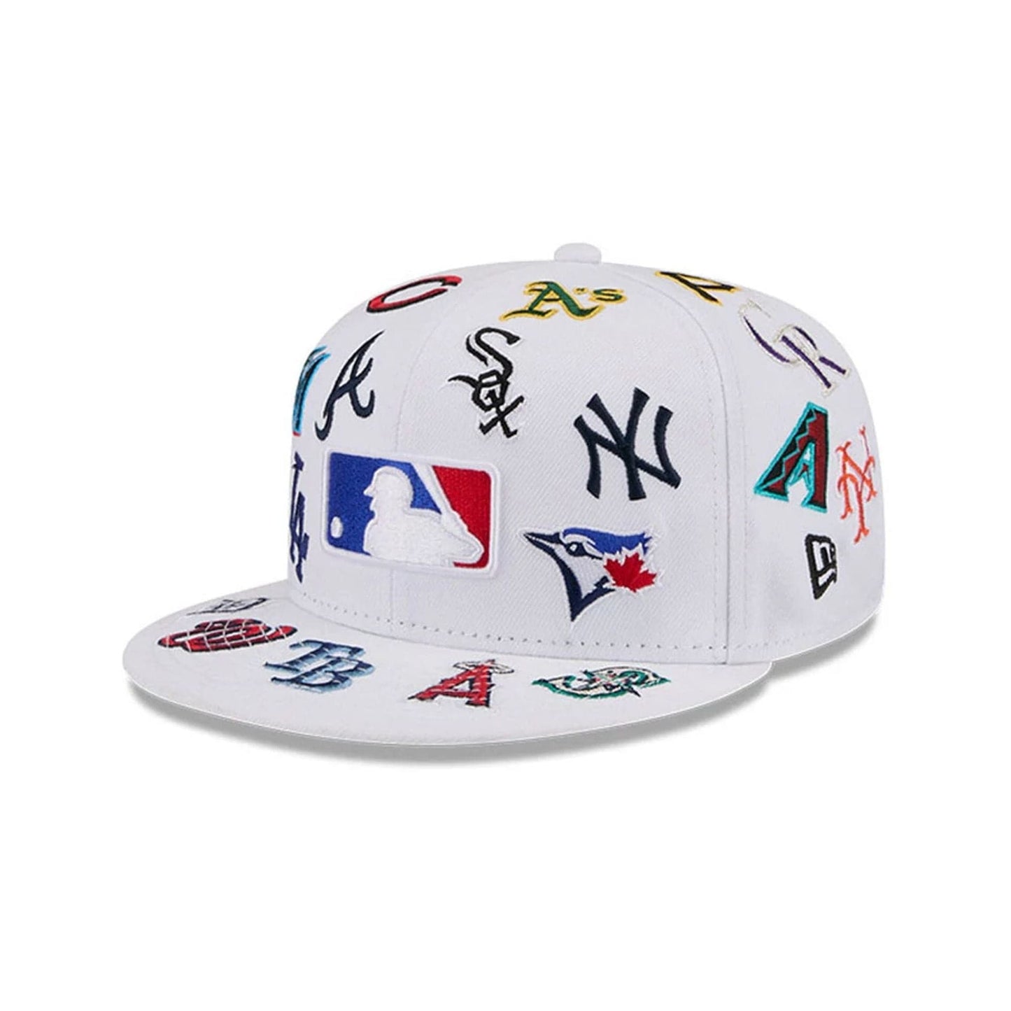 Pictured is this MLB All Over 59FIFTY Fitted cap in white. 1