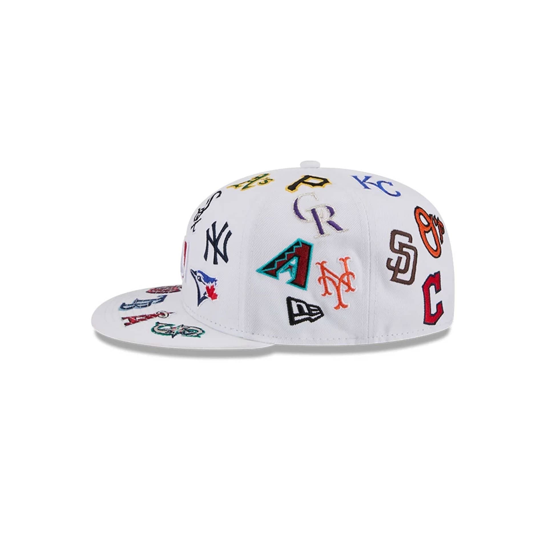 Pictured is this MLB All Over 59FIFTY Fitted cap in white. 6