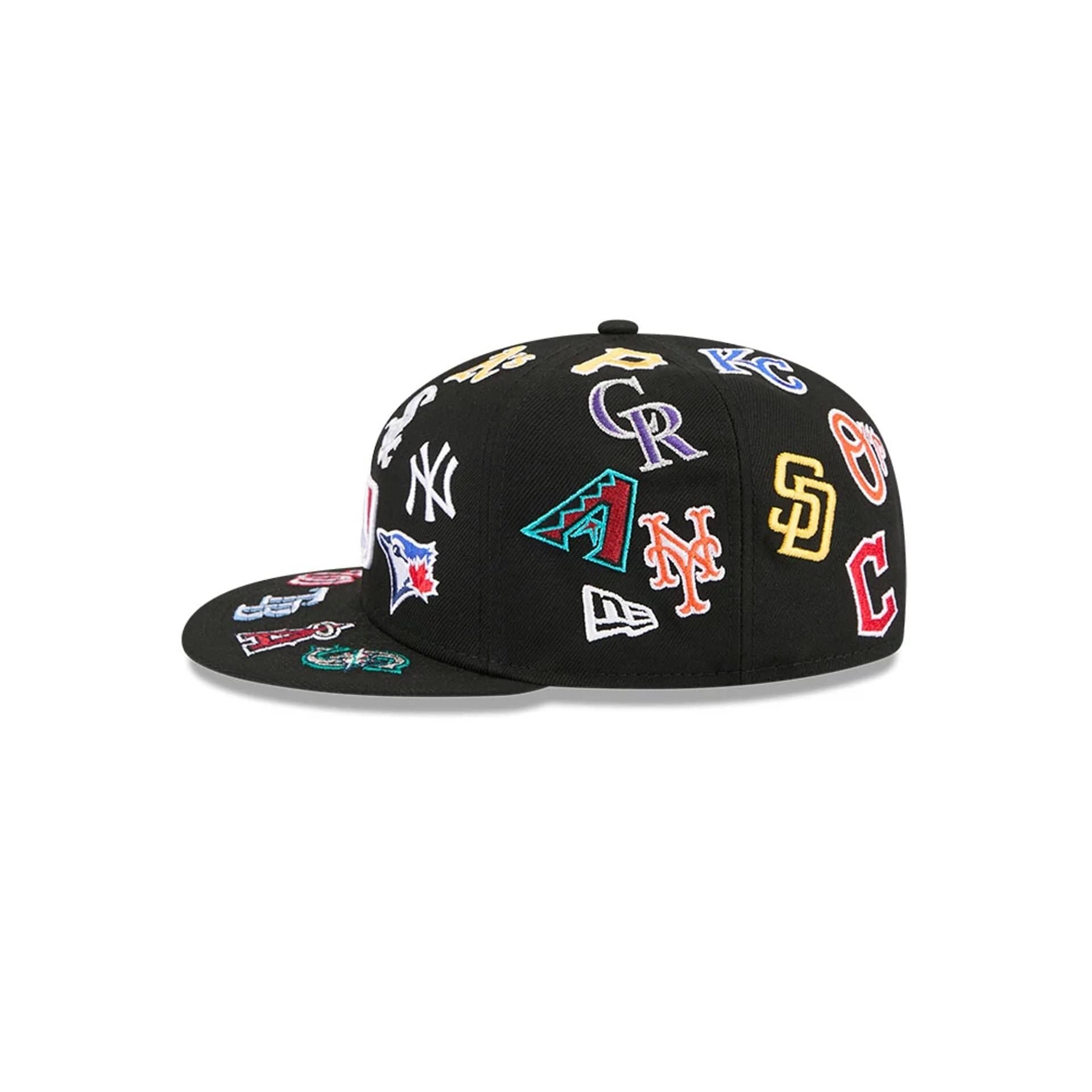 Pictured is this MLB All Over 59FIFTY Fitted cap in black. 6
