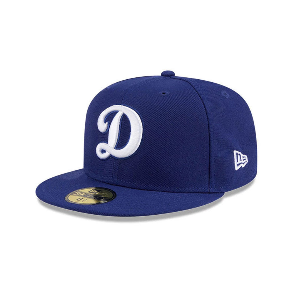 Pictured is this MLB Hidden Hit LA Dodgers Cooperstown 59FIFTY Fitted cap in dark blue. 4