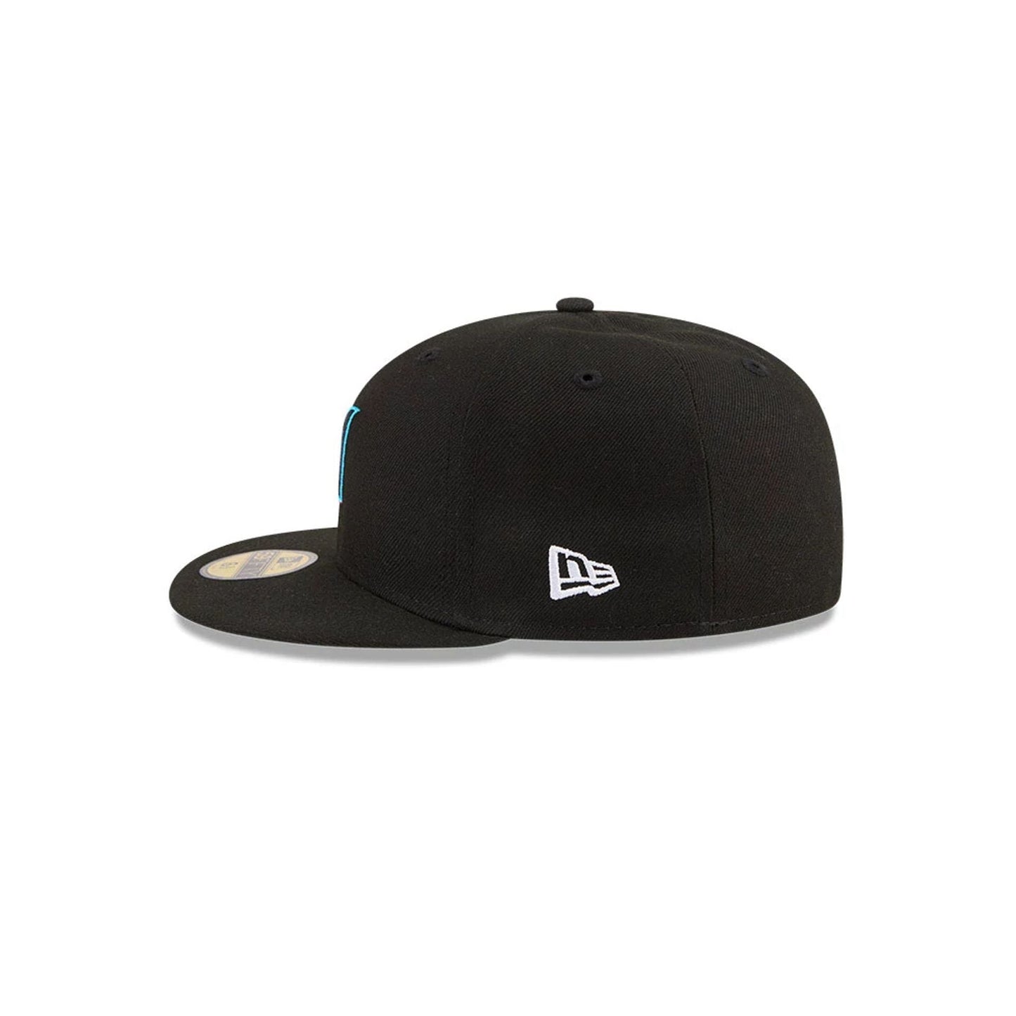 Pictured is this MLB Hidden Hit Miami Marlins 59FIFTY Fitted cap in black. 6