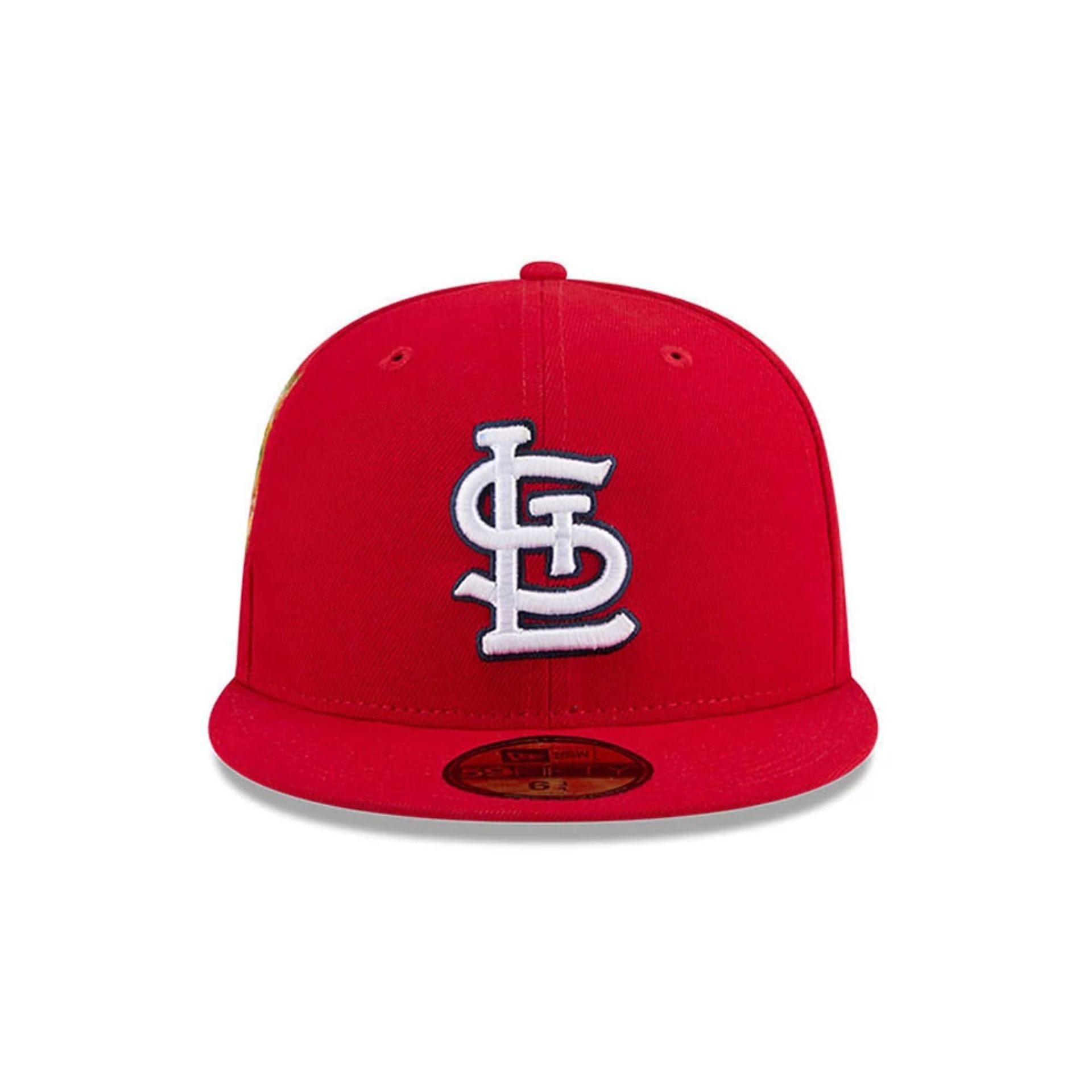 Pictured is this MLB Hidden Hit St. Louis Cardinals 59FIFTY Fitted cap in red. 3