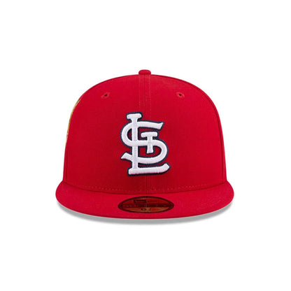 Pictured is this MLB Hidden Hit St. Louis Cardinals 59FIFTY Fitted cap in red. 3