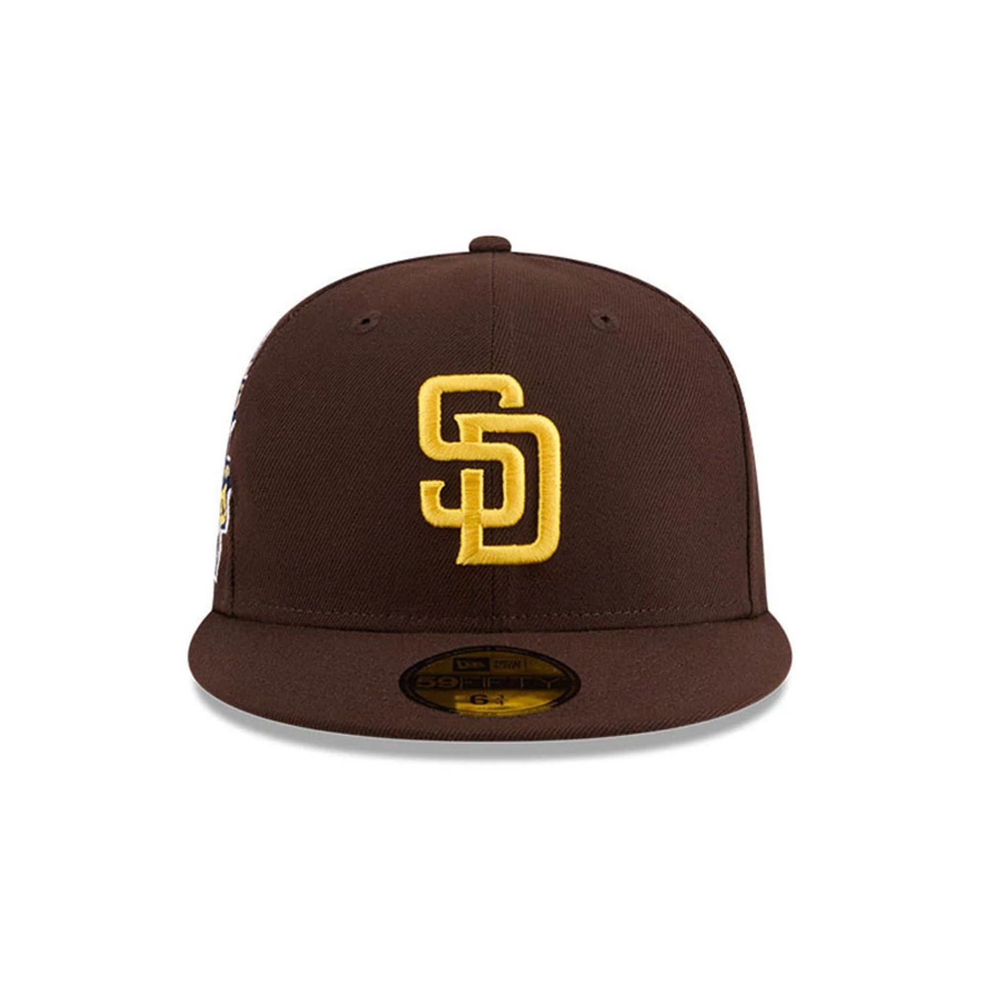 Pictured is this MLB Hidden Hit San Diego Padres 59FIFTY Fitted cap in dark brown. 3
