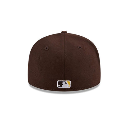 Pictured is this MLB Hidden Hit San Diego Padres 59FIFTY Fitted cap in dark brown. 7
