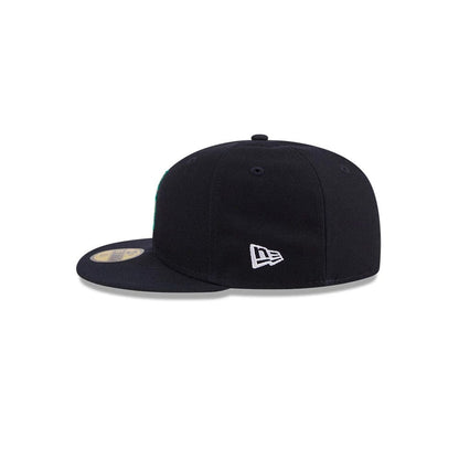 Pictured is this MLB Hidden Hit Seattle Mariners 59FIFTY Fitted cap in navy. 6