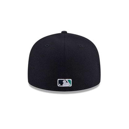 Pictured is this MLB Hidden Hit Seattle Mariners 59FIFTY Fitted cap in navy. 7