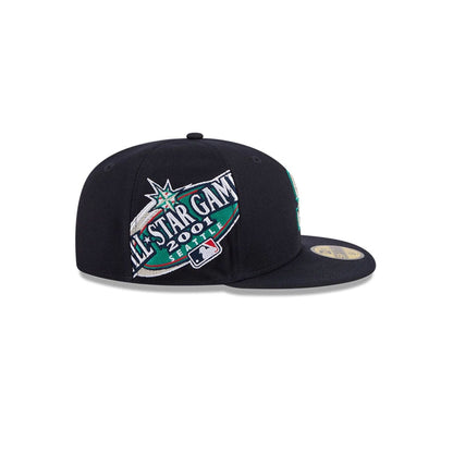 Pictured is this MLB Hidden Hit Seattle Mariners 59FIFTY Fitted cap in navy. 5