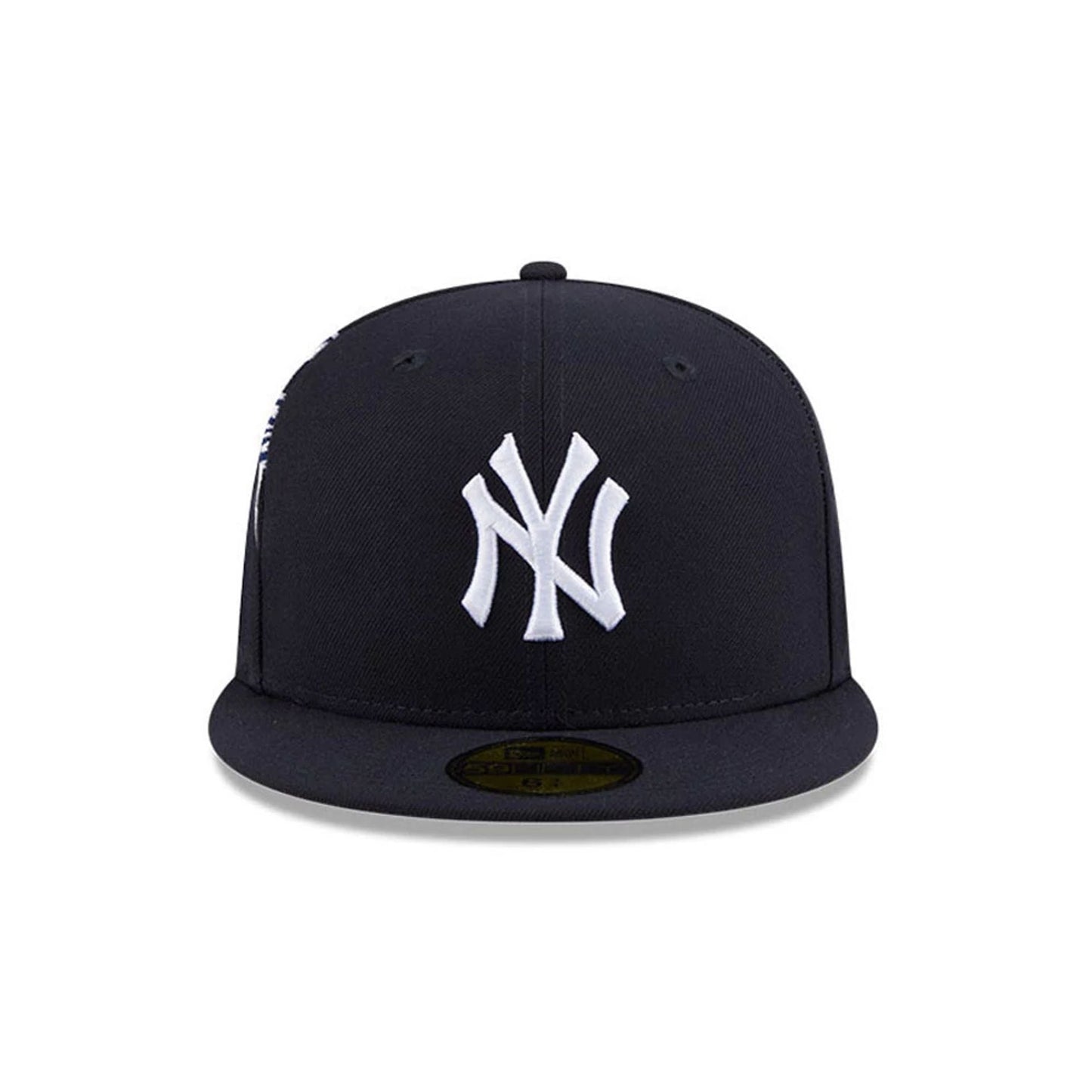 Pictured is this MLB Hidden Hit New York Yankees 59FIFTY Fitted cap in navy. 3