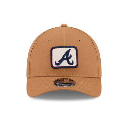 Pictured is this MLB Team Choice Atlanta Braves 9FORTY M-Crown cap in beige. 4
