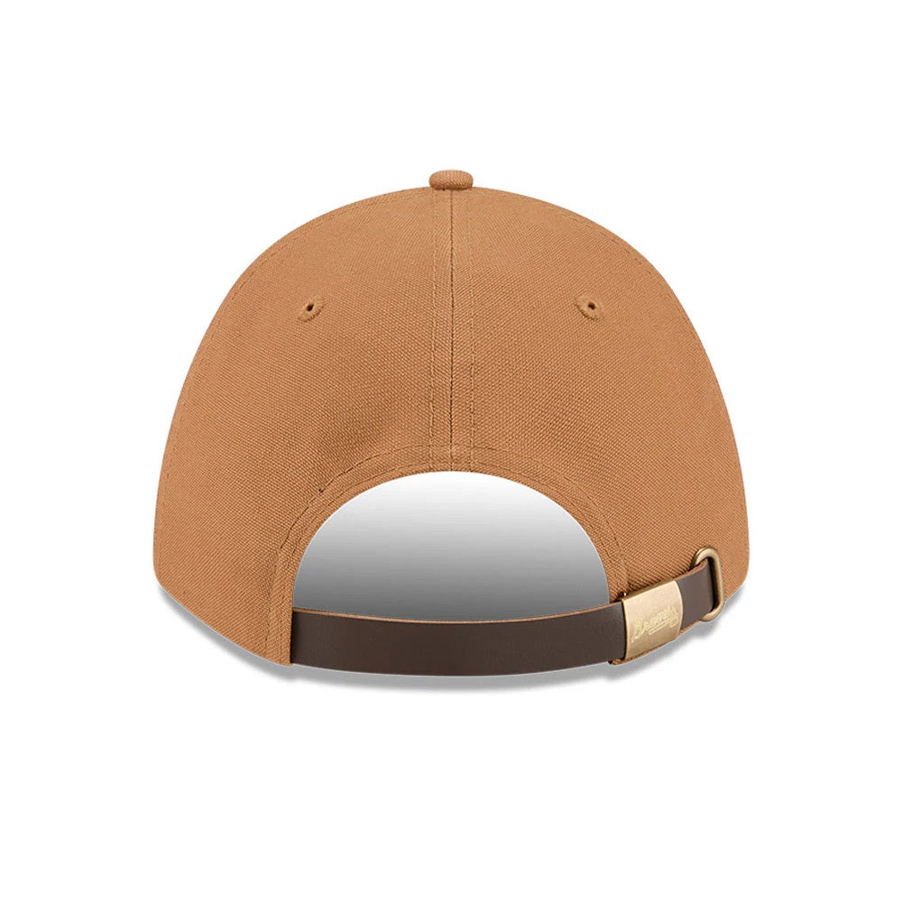 Pictured is this MLB Team Choice Atlanta Braves 9FORTY M-Crown cap in beige. 2