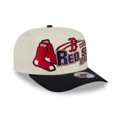 Pictured is this MLB Classic Boston Red Sox 9FIFTY A-Frame Snapback cap in Cream. 4