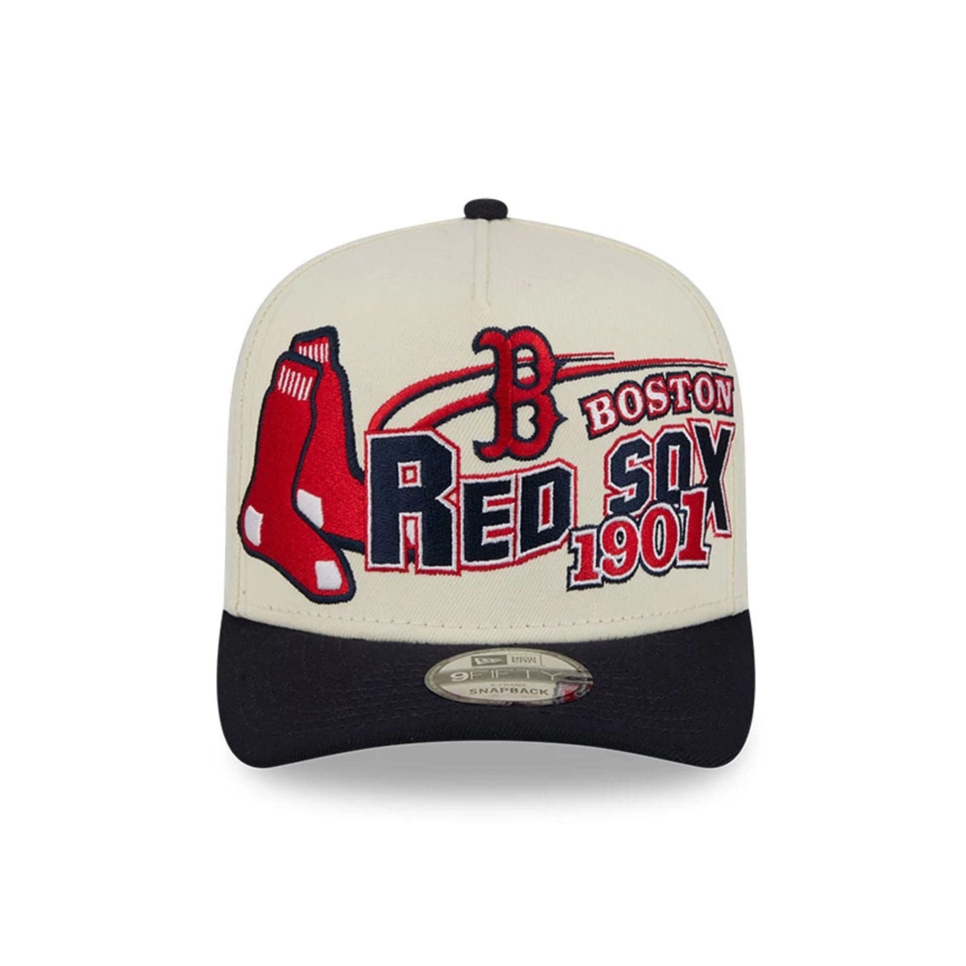 Pictured is this MLB Classic Boston Red Sox 9FIFTY A-Frame Snapback cap in White. 3