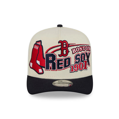 Pictured is this MLB Classic Boston Red Sox 9FIFTY A-Frame Snapback cap in Cream. 3
