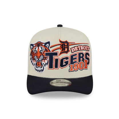 Pictured is this MLB Classic Detroit Tigers 9FIFTY A-Frame Snapback cap in White. 3