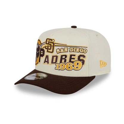 Pictured is this MLB Classic San Diego Padres 9FIFTY A-Frame Snapback cap in White. 1