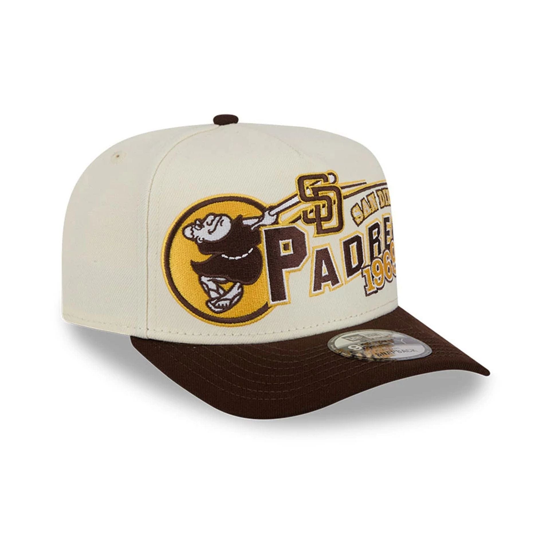 Pictured is this MLB Classic San Diego Padres 9FIFTY A-Frame Snapback cap in White. 4