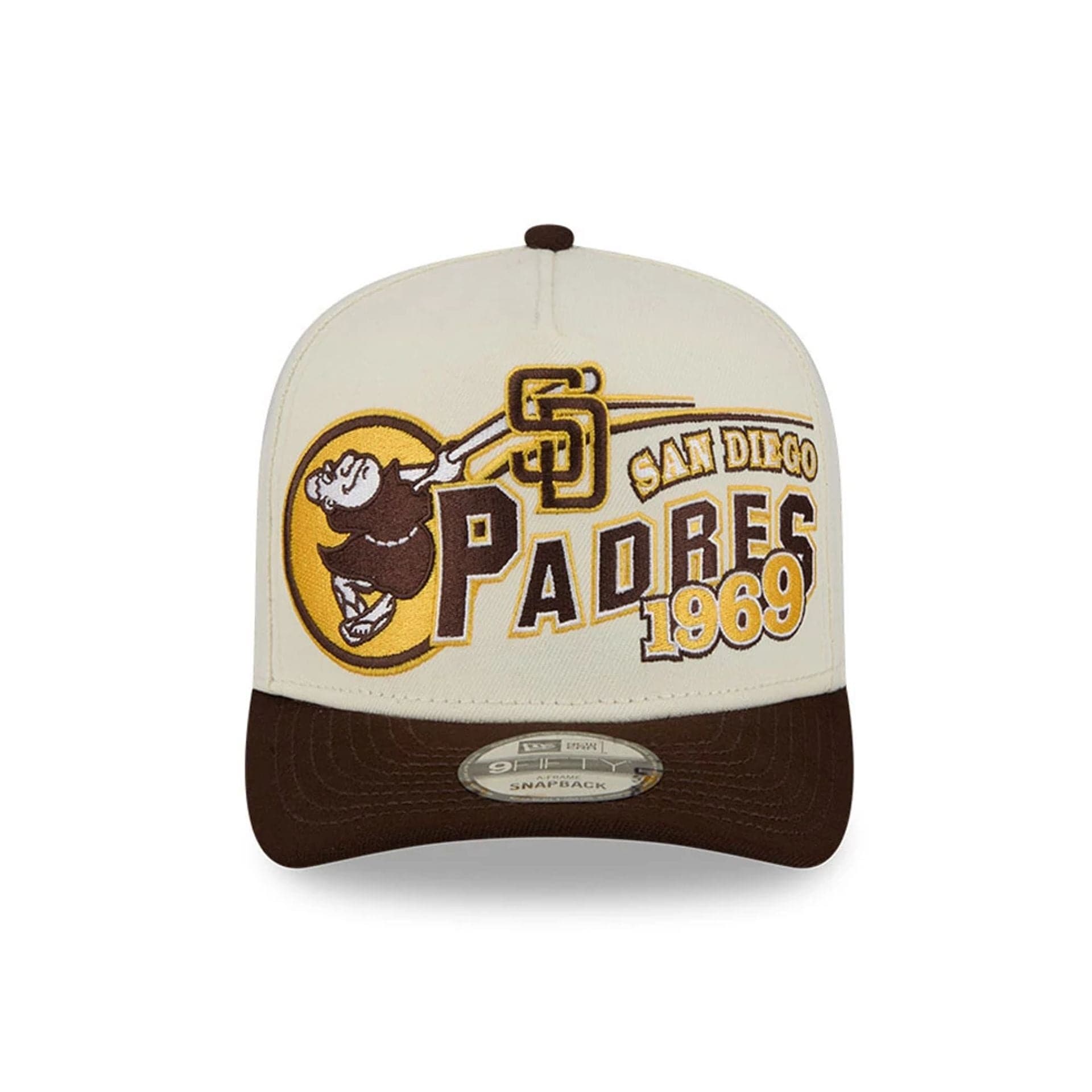 Pictured is this MLB Classic San Diego Padres 9FIFTY A-Frame Snapback cap in White. 3