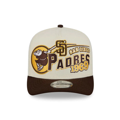 Pictured is this MLB Classic San Diego Padres 9FIFTY A-Frame Snapback cap in White. 3