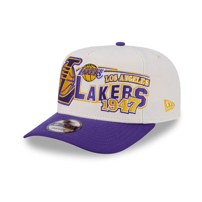 Pictured is this NBA Classic LA Lakers 9FIFTY A-Frame Snapback cap in White. 1