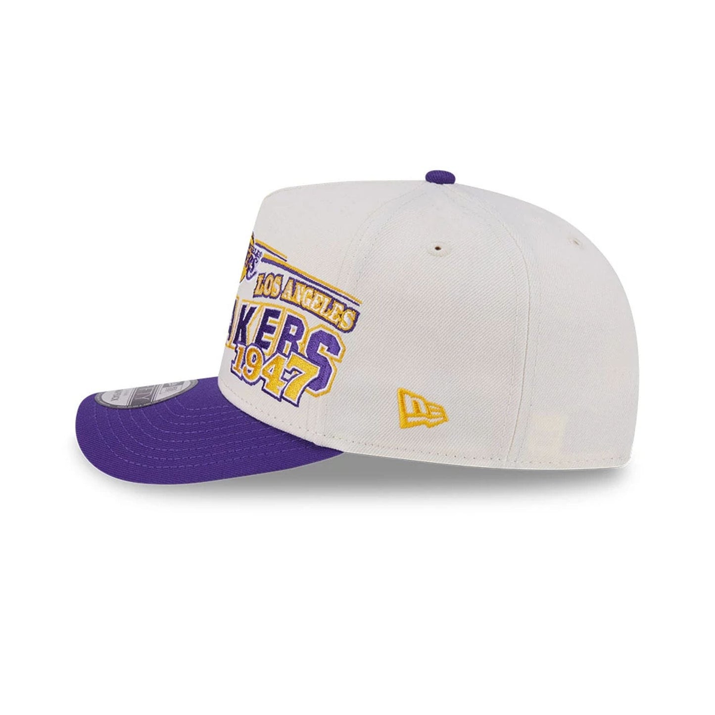 Pictured is this NBA Classic LA Lakers 9FIFTY A-Frame Snapback cap in White. 5