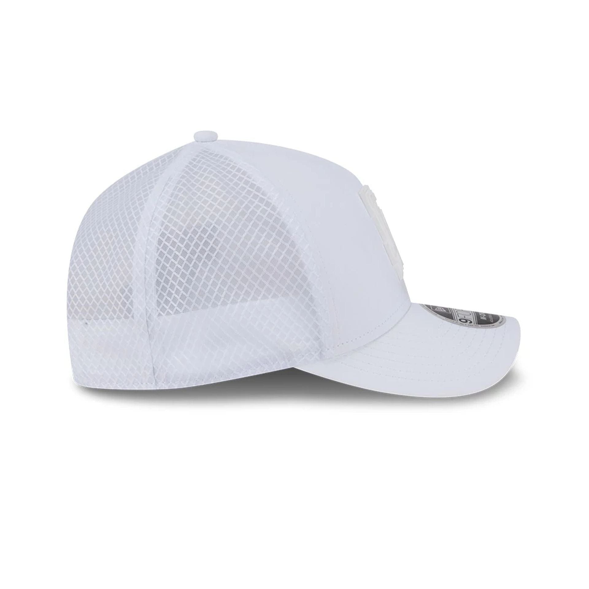 Pictured is this MLB Badged LA Dodgers 9FORTY M-Crown A-Frame Trucker cap in white. 6