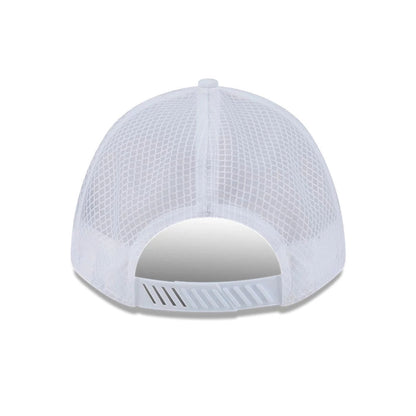 Pictured is this MLB Badged LA Dodgers 9FORTY M-Crown A-Frame Trucker cap in white. 2