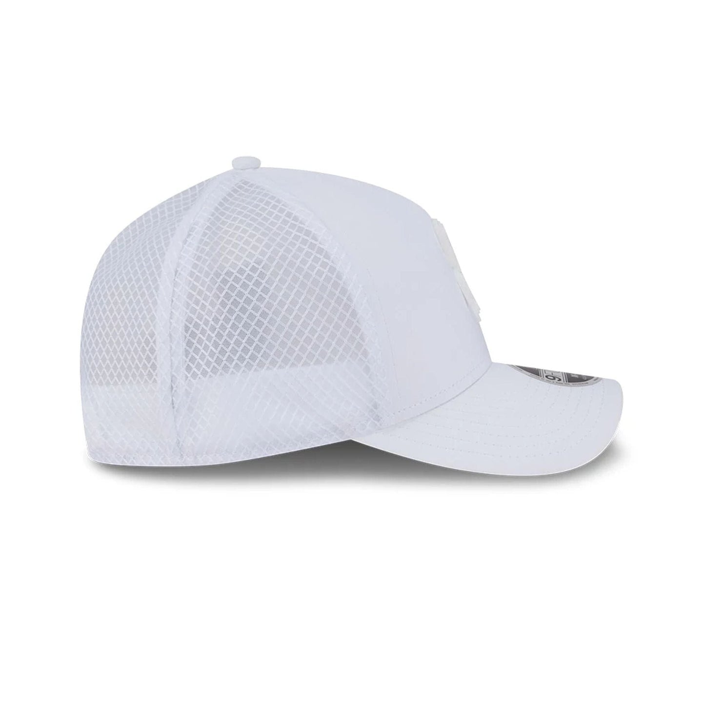 Pictured is this MLB Badged Chicago White Sox 9FORTY M-Crown A-Frame Trucker cap in white. 6