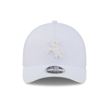 Pictured is this MLB Badged Chicago White Sox 9FORTY M-Crown A-Frame Trucker cap in white. 3