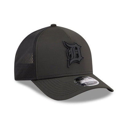 Pictured is this MLB Badged Detroit Tigers 9FORTY M-Crown A-Frame Trucker cap in black. 4